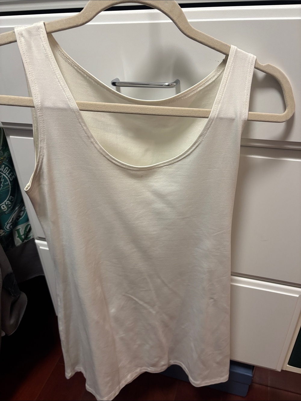 Classic Scoop Neck Tank Top in Cream